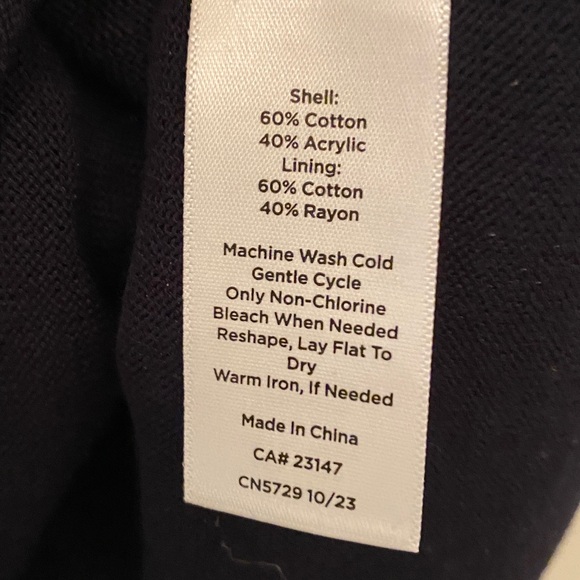 Talbots Navy Short Sleeve Sweater with Knit Lining - Picture 12 of 12